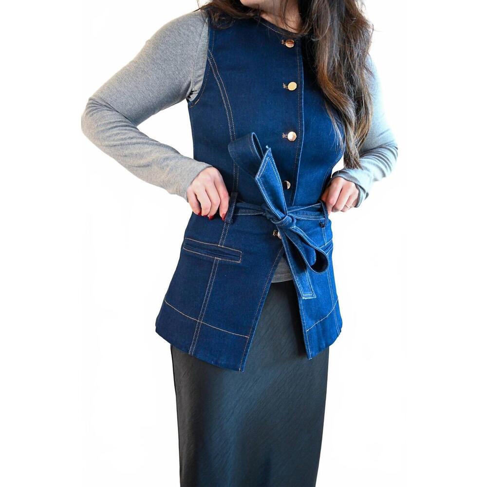 NEW GREYLIN women's acropolis street denim vest in blue
